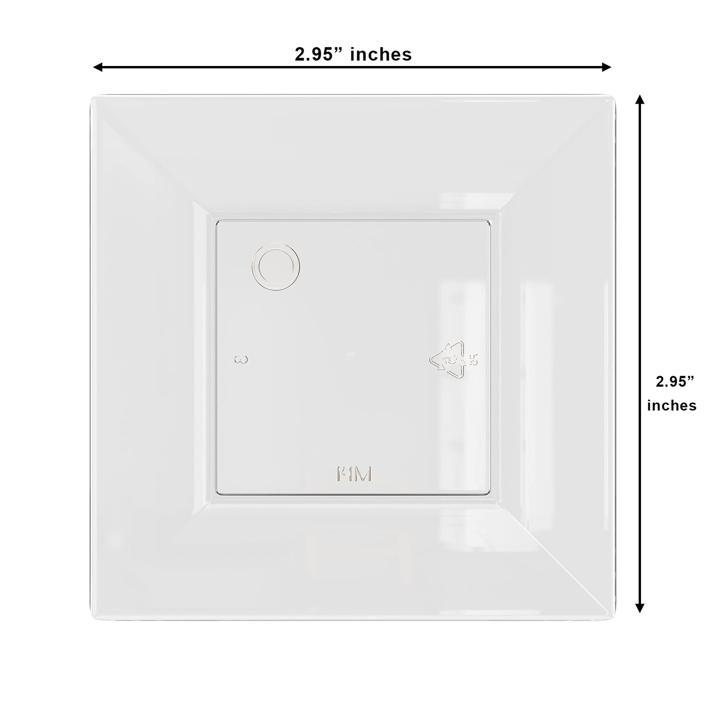 Mini Disposable Appetizer Plates - 100 Pack 2.95 in. x 2.95 in. Crystal Clear Plastic Dessert Plates - Elegant Design for Weddings, Birthdays, and Formal Parties - Stackable and Convenient - BPA Free