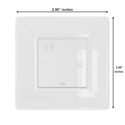 Mini Disposable Appetizer Plates - 100 Pack 2.95 in. x 2.95 in. Crystal Clear Plastic Dessert Plates - Elegant Design for Weddings, Birthdays, and Formal Parties - Stackable and Convenient - BPA Free