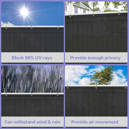 Privacy Fence Screen 3.3ft X 20ft – 90% Blockage UV Outdoor Shade Net Cover Heavy Duty Fence Mesh for Outdoor Wall Garden Backyard Porch Patio Balcony