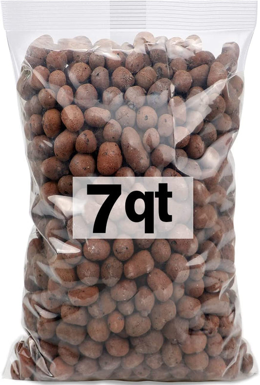 Toypopor 7qt Hydroponic Clay Pebbles, 5lbs, 8mm-12mm, Natural Organic Expanded Grow Media for Hydroponics, Drainage, Decoration, Aquaponics and Other Gardening Essentials