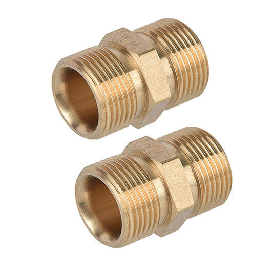 Pressure Washer Hose Coupler M22 Metric Male Thread Fitting M22 14mm to M22 15mm Adapter Solid Brass 4500 PSI Garden Hose Thread Male to Female Adapters (2 Pack)