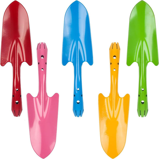 Mtxorvix 5 Pcs Mini Colorful Metal Hand Shovel Digging Trowel Set Garden Tools for Flower Soil Planting Digging Transplanting for Flower Soil Planting Succulent (Color)