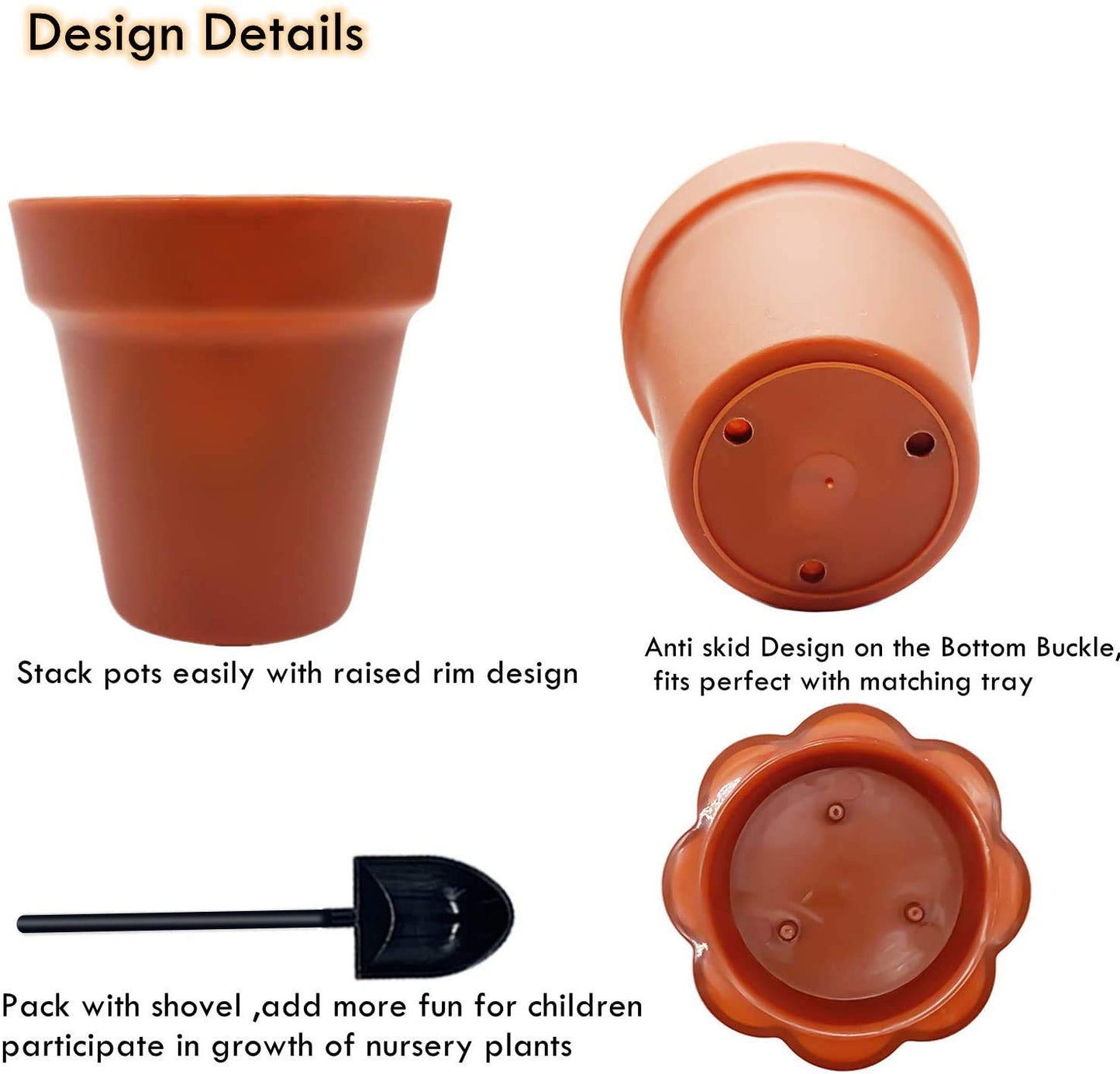 30 Pieces Cupcake Plant Pots with Humidity Dome Shape Small Plastic Flower Pots with Saucers and Shovel for Indoor Outdoor Seedling Succulent Vegetables