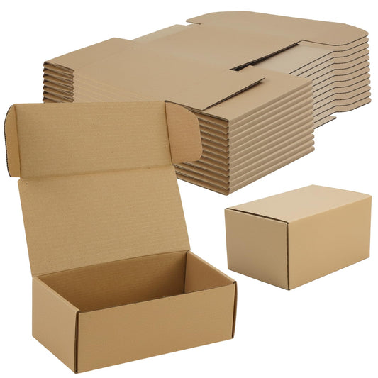 Moukiween 12 Pack 6x4x3 Inch Brown Corrugated Small Cardboard Boxes for Shipping, Mailer Gift Packing, DIY Crafts Packing