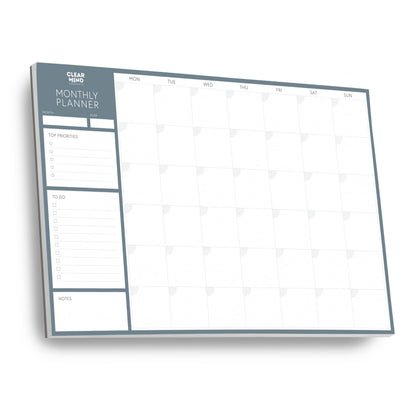 Undated Monthly Desk Pad Planner by Clear Mind Concepts® – 24 Tear-Off Sheets of Premium 160gsm Paper for Effective Home & Office Organization, Productivity, and Study Planning