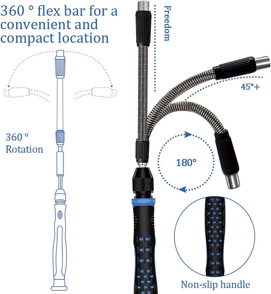 Pardarsey 170 in 1 Multifunction Precision Screwdriver Kit Magnetic Driver Kit with Flexible Shaft, Extension Rod Compatible for Mobile Phone, Game Console, Tablet, Recreational Machines