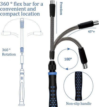 Pardarsey 170 in 1 Multifunction Precision Screwdriver Kit Magnetic Driver Kit with Flexible Shaft, Extension Rod Compatible for Mobile Phone, Game Console, Tablet, Recreational Machines