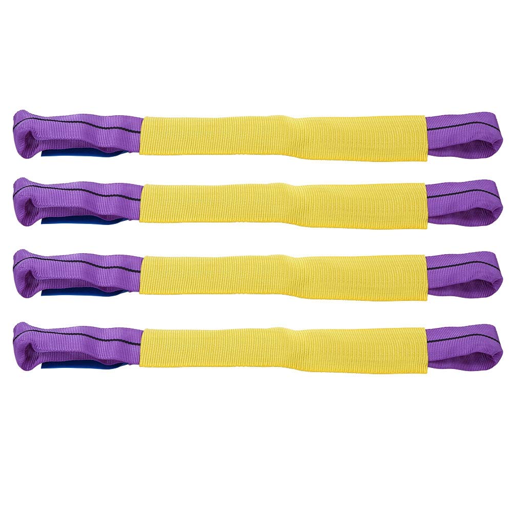 Tie Down Straps,4pcs Recovery Alloy Wheel Securing Link Straps Trailer Yellow/Purple