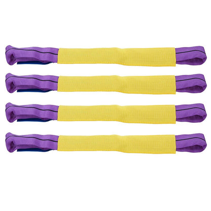 Tie Down Straps,4pcs Recovery Alloy Wheel Securing Link Straps Trailer Yellow/Purple