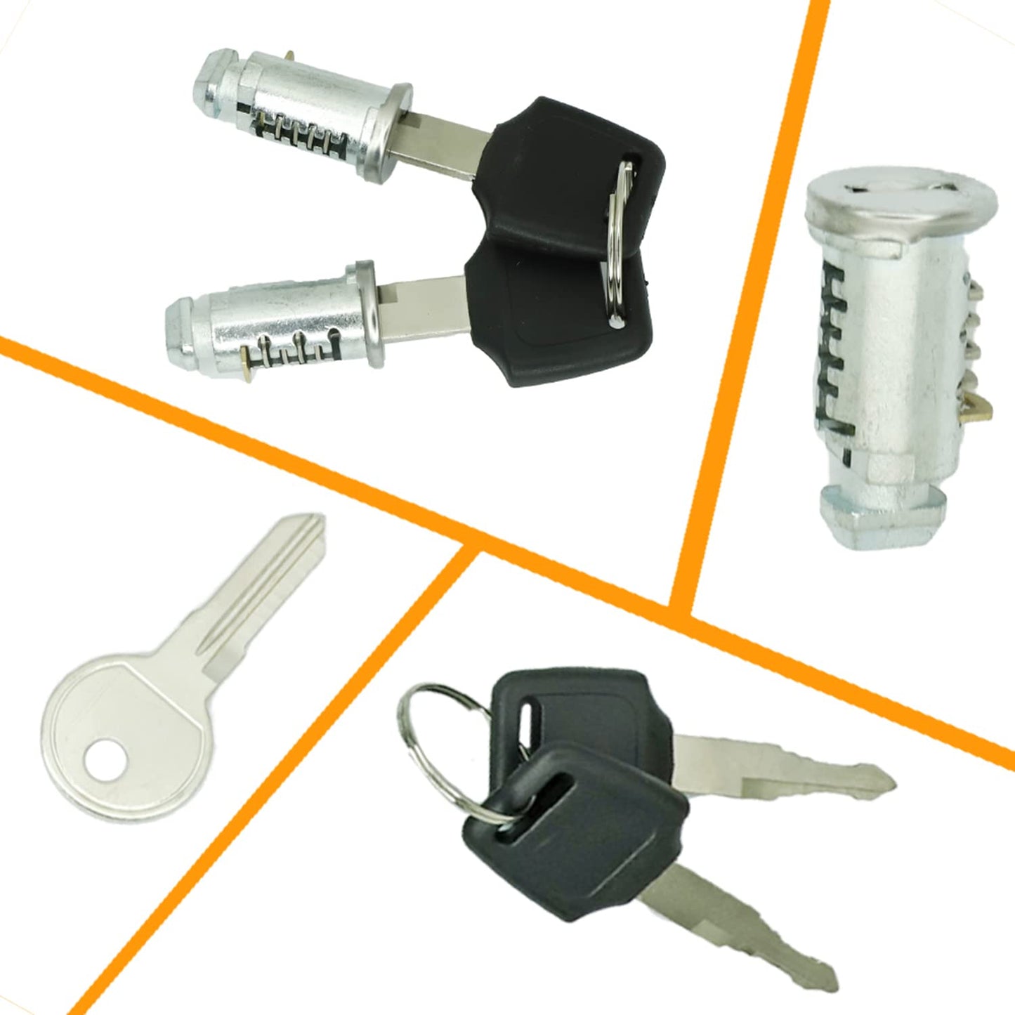 Lock Cylinders for Car Racks System(4 Pack),One-Key System Lock Core Compatible with Thule Racks,Bike Rack,and Other Equipment with Lock Cylinder,Includes 4 Cores, 2 Keys and A Control Key