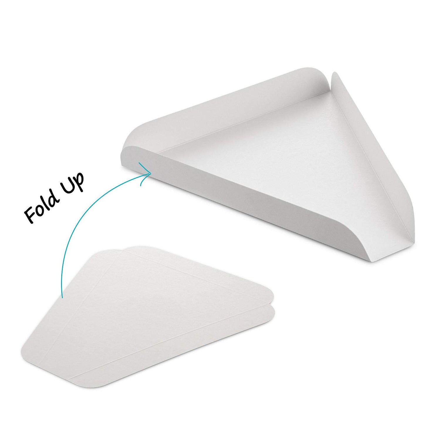 MT Products White Single Pizza Wedge Plate Paperboard Pizza Slice Tray (50 Pieces) - Made in The USA