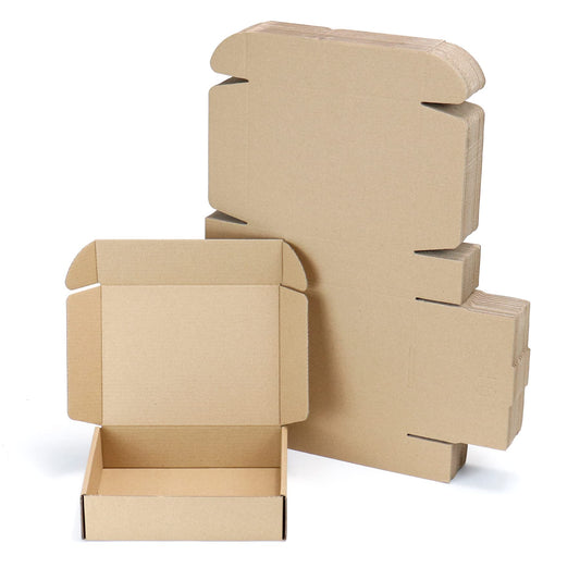 Flamorrow 20 x 15 x 5 CM Shipping Boxes, Pack of 25, Corrugated Shipping Cardboard Box, Mailer & Packaging for Small Business