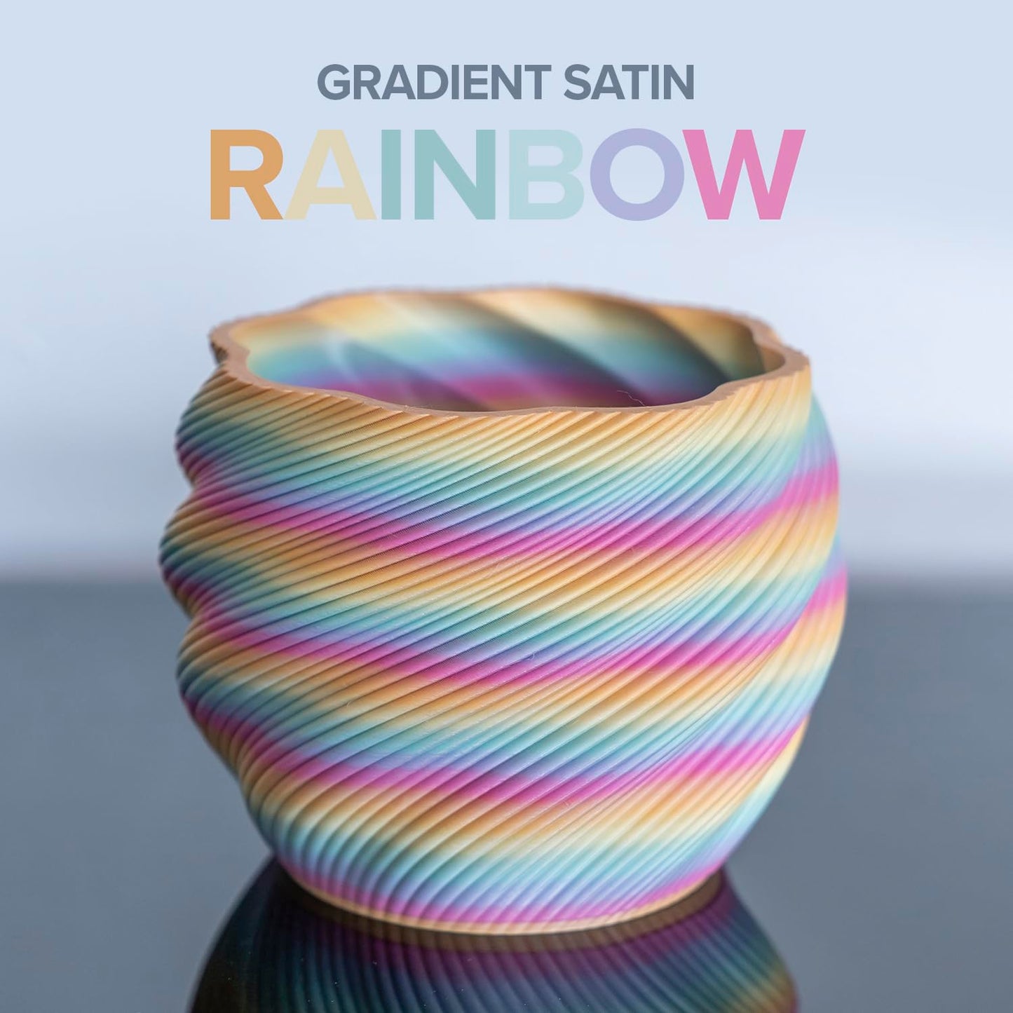 Polymaker Panchroma Gradient Satin Rainbow 3D Printer PLA Filament 1.75mm, Multicolor 3D Printing PLA Filament, 1kg Spool (2.2lbs)