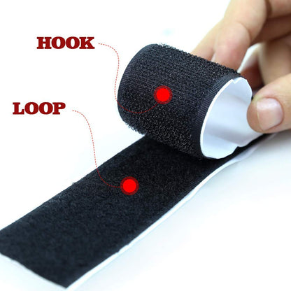 LLPT Hook and Loop Tape 2 Inch x 23 Feet Each Roll Heavy Duty Adhesive Industrial Strength Hook Loop Strip Mounting Tape Indoor and Outdoor Color Black (HTB230)