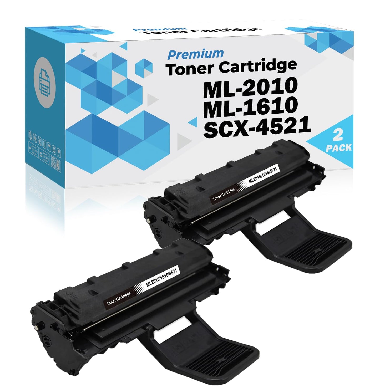 Ultra Toner® Compatible Replacement for Samsung ML-2010 ML-1610 Black Toner SCX-4521 ML1610 ML-1610R ML-1615 1620 1625 1625R ML2010 2510 2570 2571 2571N SCX-4321 SCX-4521 4521F 4521FG 4521FR (2 PK)