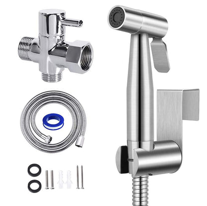 Handheld Bidet Sprayer for Toilet, Stainless Steel Jet Spray for Toilet Seat, Muslim Shower, Adjustable Water Pressure with Bidet Hose, Support Wall or Toilet Mount