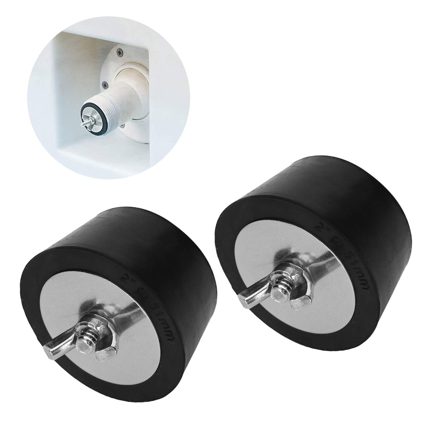 2PCS 51mm 2in Expansion Plugs Antifreeze Rubber Plugs for Swimming Pool Pipelines in Winter Rubber Expansion Winterizing Plug for Swimming Pool Spa Pipework Winter Fittings