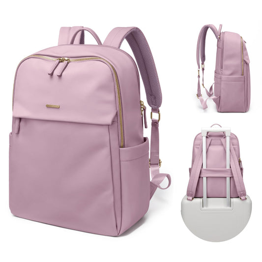 Women Laptop Backpack with Separate Laptop Compartment Fits 14 Inch Notebook Casual Daypack for Work Travel College Backpack Book Bags (Pinkish Purple)