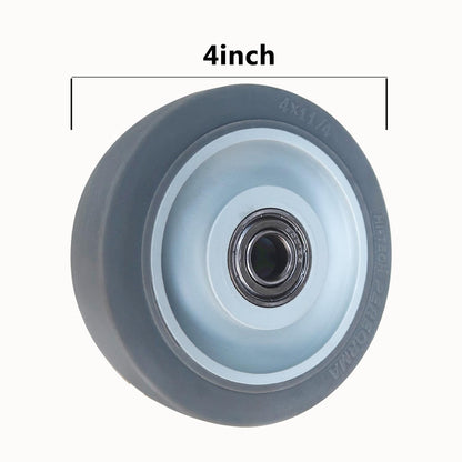 2-Pack Heavy Duty PU Caster Wheels with Bearings – Replacement Plate Mount Wheels for Hand Trucks, Platform Carts, Shelves & Industrial Utility Dollies (grey, 4inch)