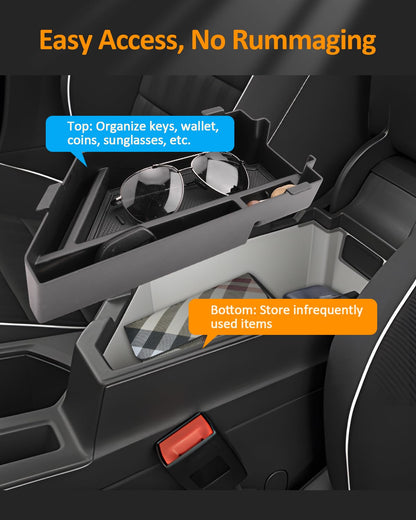 CDEFG for Volkswagen Jetta 2020-2025 2026 Center Console Organizer Tray for Jetta 2020 2021 2022 2023 2024 2025 Accessories Armrest Storage Box Insert Tray for VW Jetta Arm Rest Middle Organizer