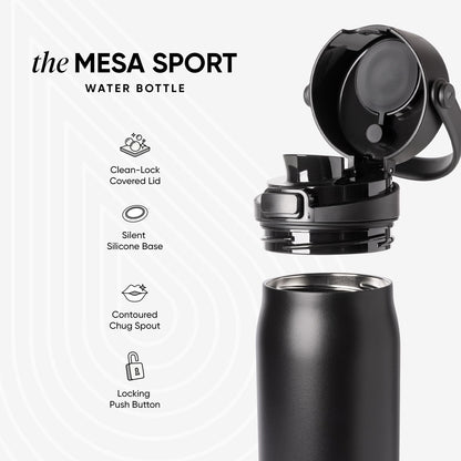 Simple Modern Mesa Sport Water Bottle with Covered Chug Lid | 24oz Cup Holder Friendly Insulated Stainless Steel Bottle for Gym, Sports and Travel | Polar Bear