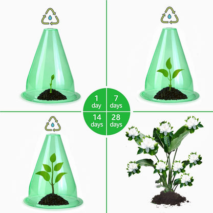 【24 Pieces】 Garden Cloches for Plants, Multifunctional Plant Cover Plant Protectors Transparent Bell Jar Cloches Protection Plants from Birds, Slugs, Frost, Freeze Weather, 7.8" D x 9.4" H, Green