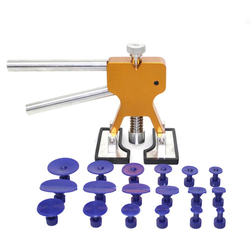 19pcs Auto Body Paintless Dent Removal Repair Tool Kits Glue Puller Smile Dent Lifter with Pro Glue Puller Tabs
