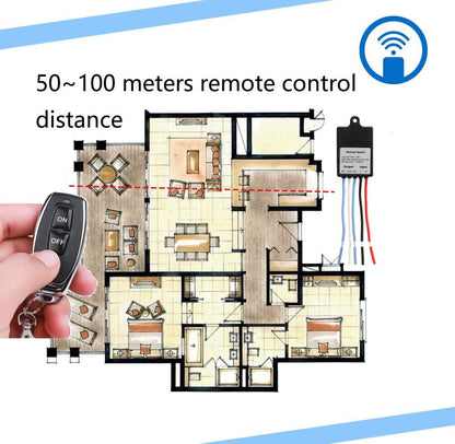 QIACHIP Mini Wireless Remote Control Switch DC 6V 12V 24V 48V 60V 1CH Channel RF Relay Switch Receiver Transmitter for LED Light, Car Battery ON/Off