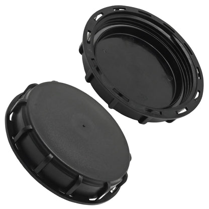 ZUDKSUY 2 Pcs Plastic IBC Storage Tank Caps, Black 6 Inch Leak-Proof Design IBC Tote Tank Cover with Gasket for Chemical Industrial Liquid Storage Tank