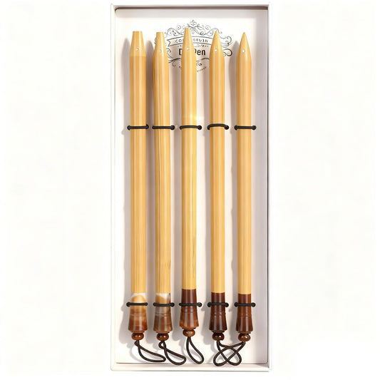 5PCS Bamboo Pens, Comic & Arabic Calligraphy Dip Pen Set