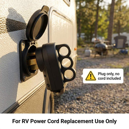 QWORK Nema 14-50P 50 Amp Male RV Replacement Plug, 125/250V Power Assembly Plug with Handle for Camper Trailer