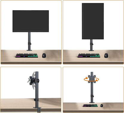 Bracwiser Single Fully Adjustable Monitor Arm Stand Mount Fits One Screen 13-32 inch 22lbs for Monitor Computer Screen 13 15 17 19 20 22 23 24 26 27 30 32 inch VESA 75 100 (MD7401)