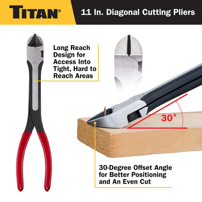 Titan 60780 11-Inch Diagonal Cutting Pliers
