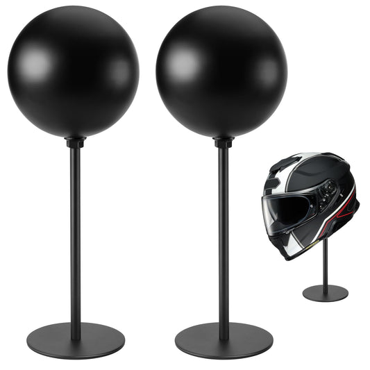 2 Pack Aluminum Motorcycle Helmet Stand, Desktop Helmet Display Holder with Stable Base for Helmets, Caps, Hats, Wigs, Motorcycle Helmet Accessories