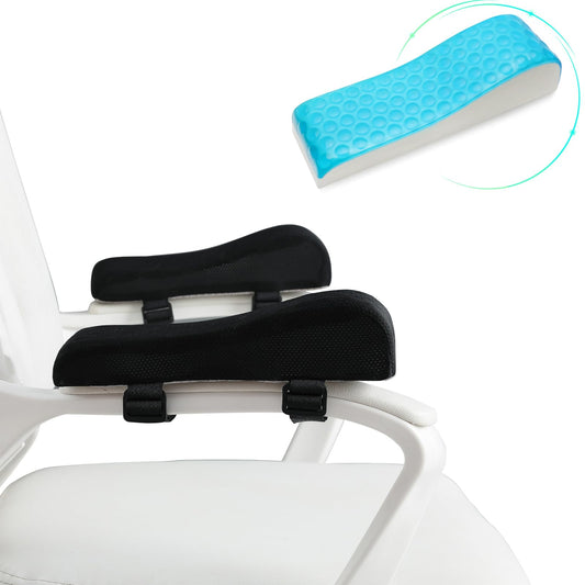 Office Chair Armrest Covers, Ergonomic Chair Armrest Pads, Cooling Gel Cushions Office Chair Arm Covers, Pressure Relief Office Chair Arm Pads, Arm Rest Cushioning for Office Chair with Memory Foam