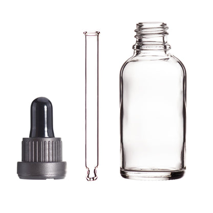 Yizhao 1oz Clear Dropper Bottle, 30ml Glass Tincture Bottle, for Essential Oils,Travel, Aromatherapy, Laboratory–12 Pcs