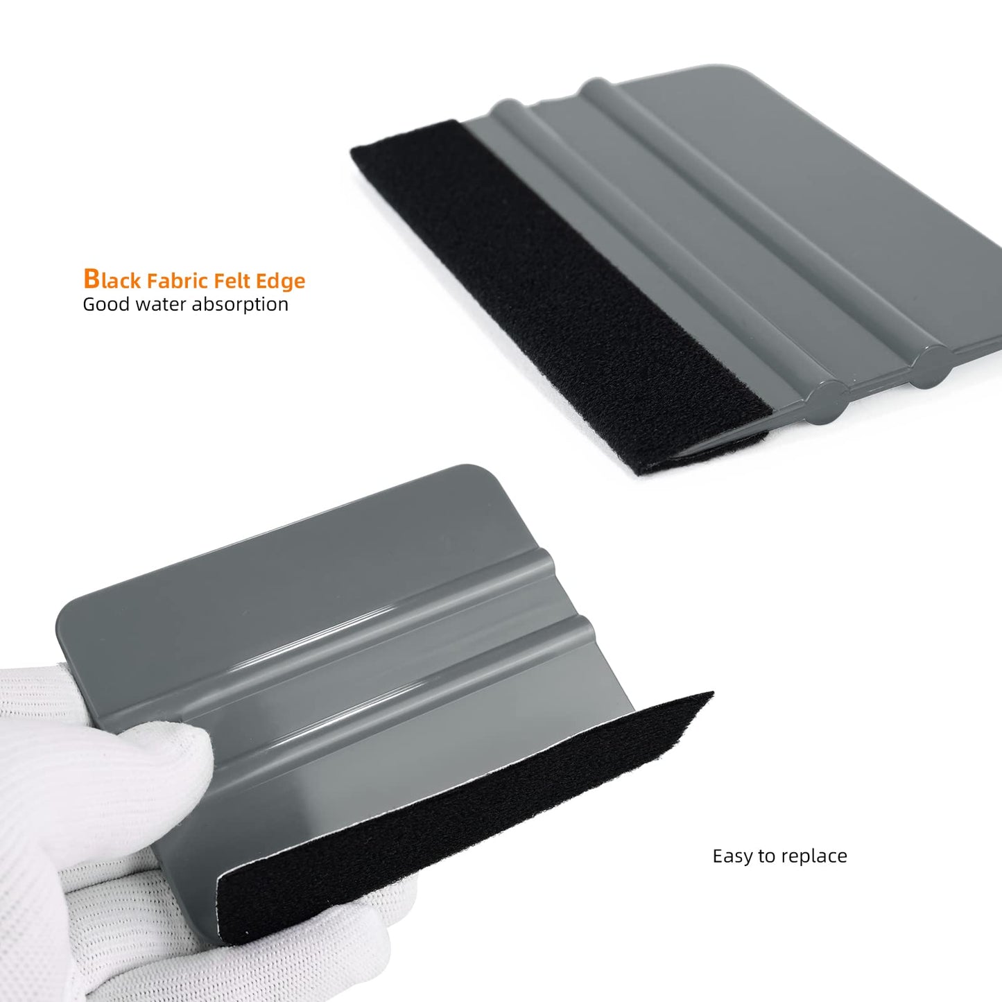 EHDIS Vinyl Squeegee Tool 4 inch Felt Edge Vinyl Wrap Squeegee for Graphic Decal Wrapping Applicator Tool Car Film Wallpaper Installing Window Tint Tool Craft Scraper-Pack of 20 (Blue+ Grey)