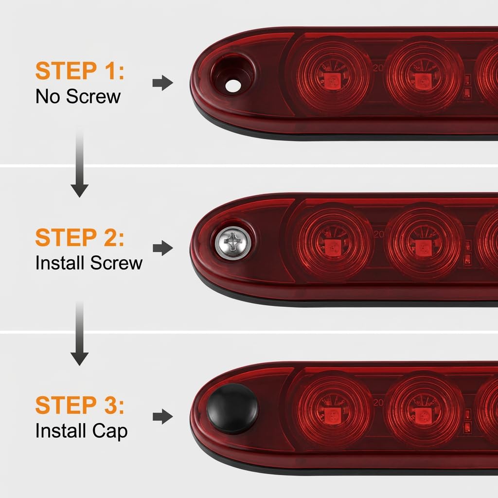 PerfecTech 11 LED Red Trailer Brake Tail Light, 2 Pack 16” LED Bar Stop Turn Signal Tail Lights Waterproof Brake Strip Red Light for Marine Boats Golf Cart Offroad Truck RV UTV ATV