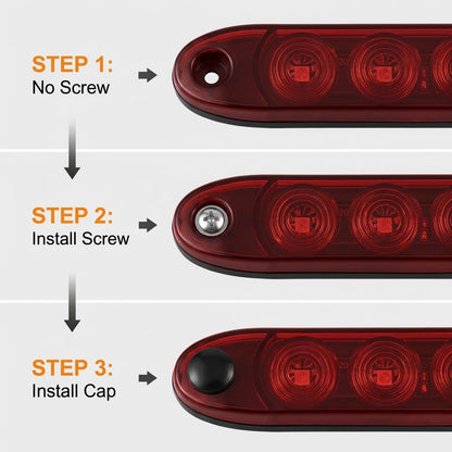 PerfecTech 11 LED Red Trailer Brake Tail Light, 2 Pack 16” LED Bar Stop Turn Signal Tail Lights Waterproof Brake Strip Red Light for Marine Boats Golf Cart Offroad Truck RV UTV ATV