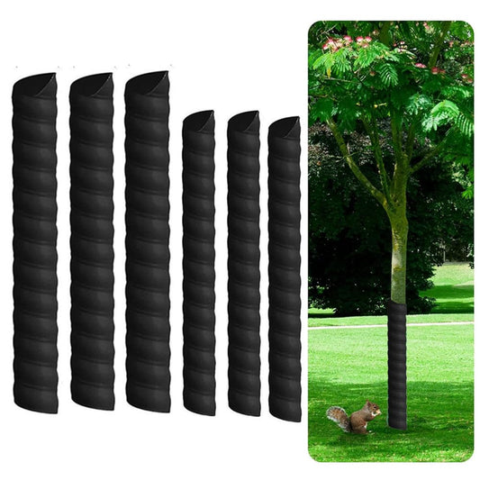 Tree Trunk Protector 6 Pcs Plastic Spiral Guard Tree Bark Protector,Granmagazz Spiral Plastic Tree Guards Durable Tree Wrap to Protect Saplings Plants from Deer Rabbit Cats Rodents, 2 Size Black