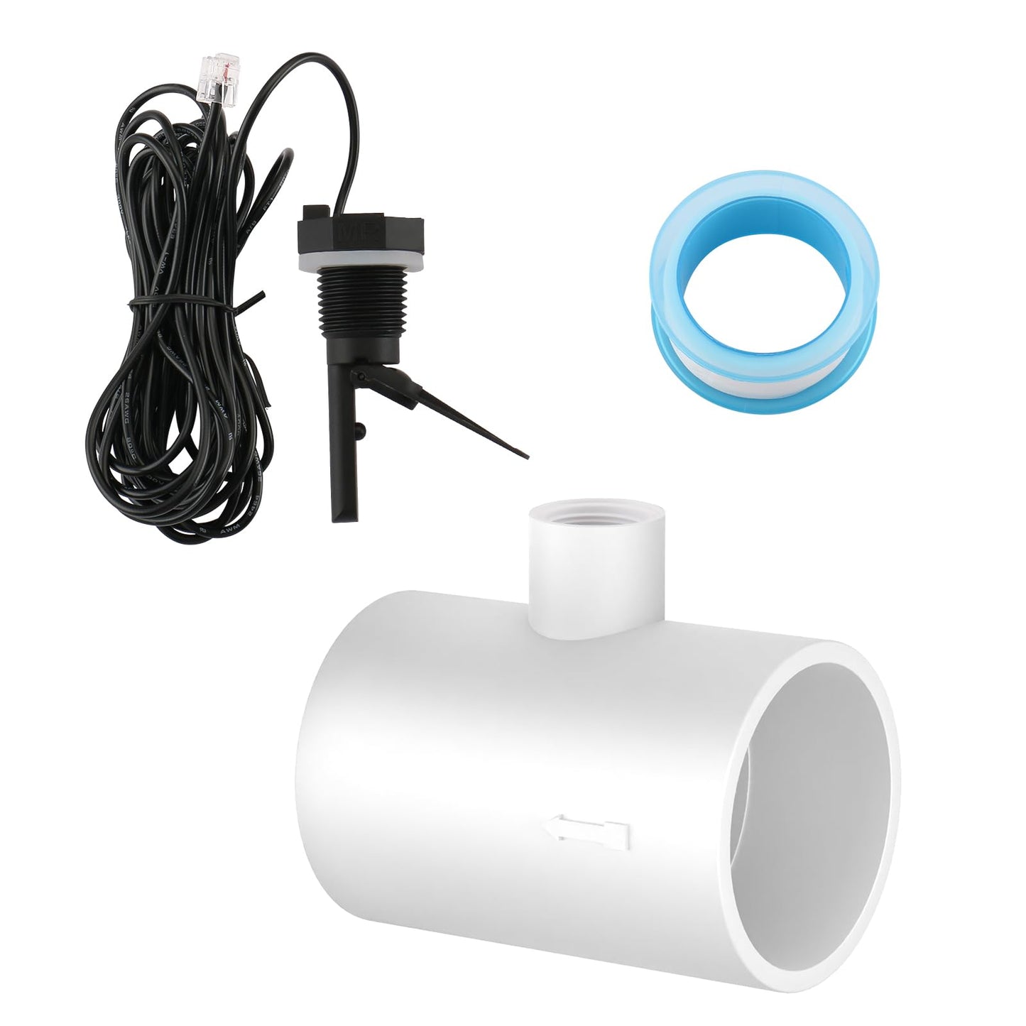Wengart Flow Switch Assembly with 2-Inch Tee, Compatible with Hayward Goldline Aqua Rite Salt Chlorine Generator Systems, Replaces GLX-FLO-RP, 15ft Cable for In-ground Pools, Fixes No Flow Light