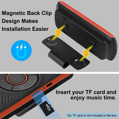Car Bluetooth Speaker for Cell Phone, SKYBESS Portable Wireless in Car Speakerphone for Handsfree Talking, Bluetooth Car Kit Music Player with Visor Clip, Support Siri Google Assistant TF Card