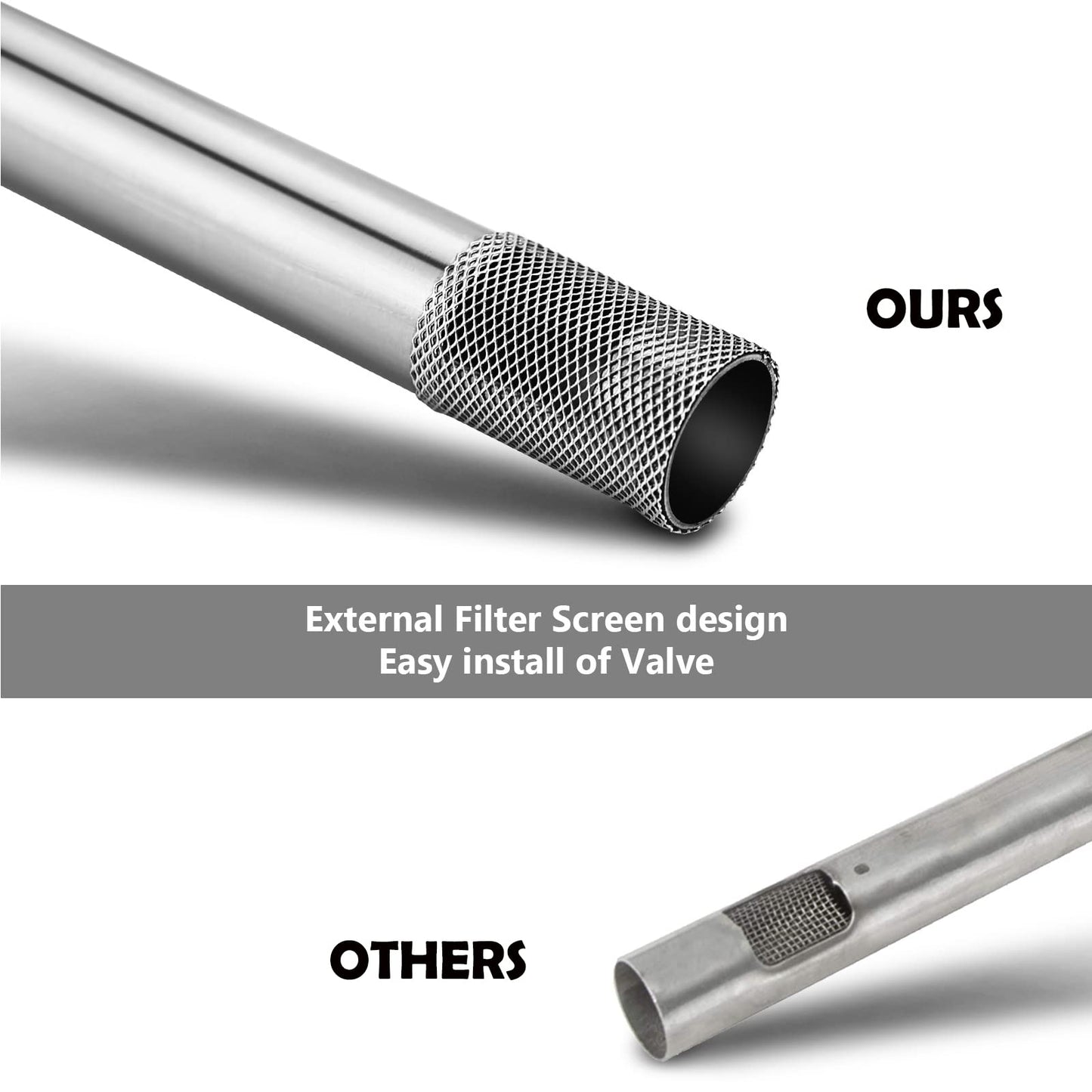 Uniflasy Stainless Steel Grill Tube Burner 60040 Replacement Parts for Weber Q100, Q120, Q1000, Q1200 Gasgrill, Length 17 inch
