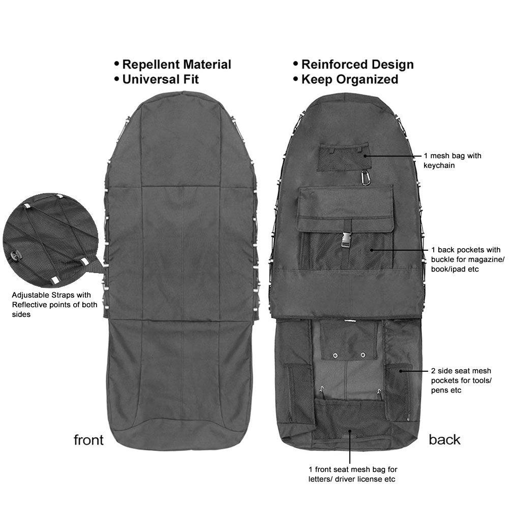 TIROL Front Car Seat Covers Waterproof Bucket Seat Cover Universal Heavy Duty High Back Seat Covers for Semi Truck, Cars, Trucks, for Jeep, Van, SUV, Pickup 1 Pack