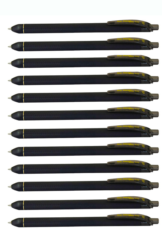 Pentel EnerGel Kuro Liquid Gel Pen, (0.7mm) Medium line, Black Ink, 12 Pack (BL437R1-A)