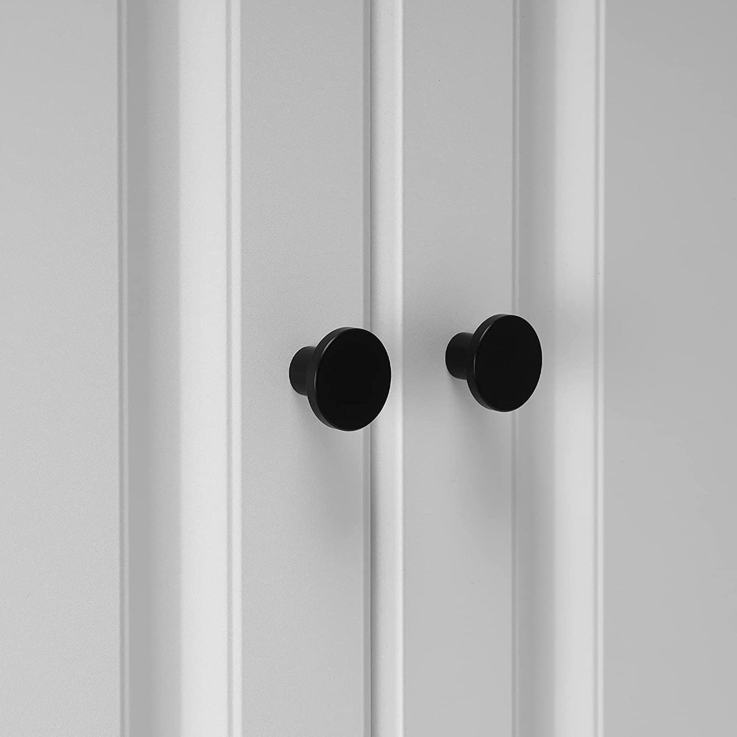 10 Pack Round Cabinet Knobs Drawer Knobs Dresser Knobs, Black Handles Knobs Drawer Pulls Door Knobs Furniture Knobs Cupboard Knobs for Modern Bathroom Kitchen Cabinet Hardware - Matte Black