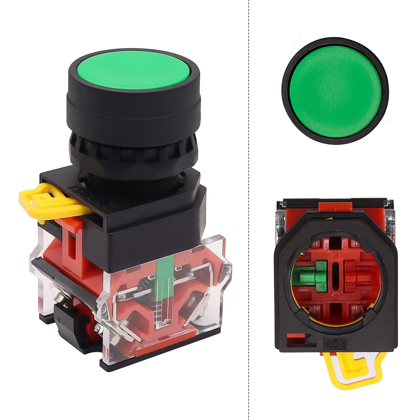 mxuteuk Momentary Push Button Switch Station Box Exit Button Switch ABS Weatherproof for Automatic Gate Openers One Button Exterior Opener LA36-11BN-G-BOX-W