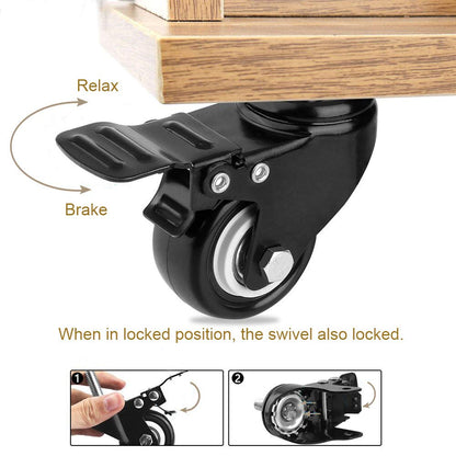Onerbuy 4 Pack Caster Wheels Heavy Duty Swivel Casters with Brakes, Dual Locking Wheels Replacement for Industrial Trailer, Home Furniture, Office Table Cabinet(1.5 Inch M8 Stem)