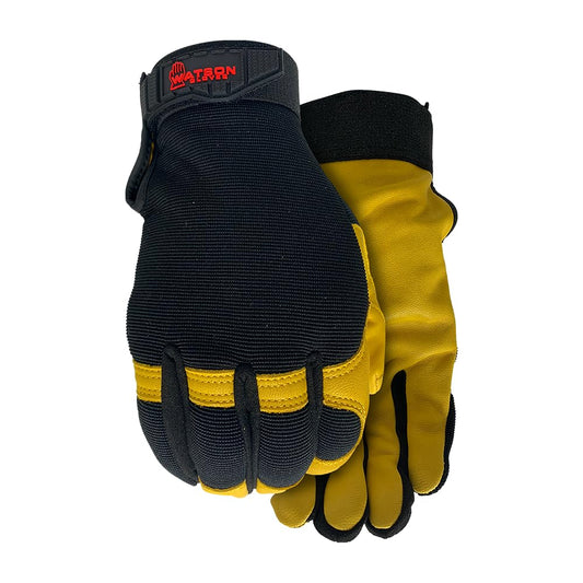 Watson Gloves Flextime Glove - Water-Resistant Goatskin Leather Palm, Spandex Back, Hooded Fingertips & Reinforced Thumb, Hook & Loop Strap (Extra Large)
