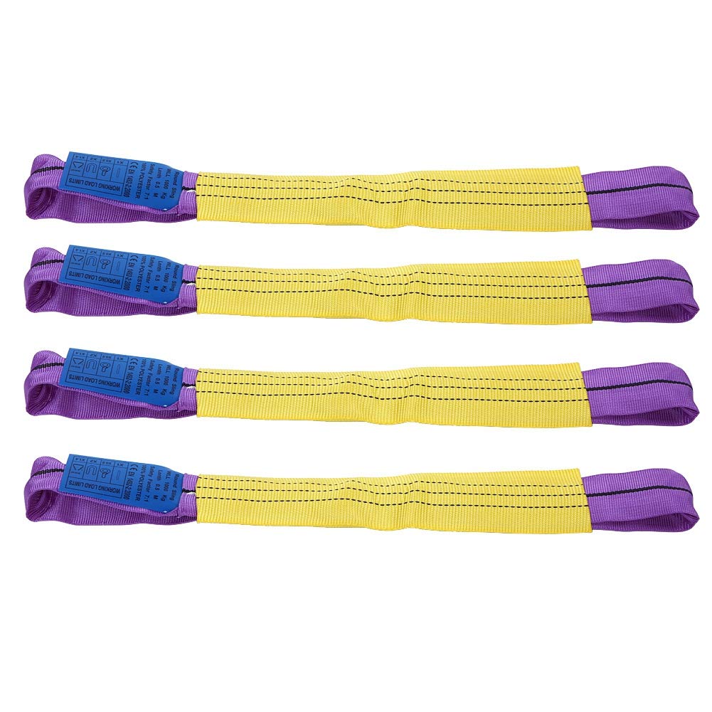 Tie Down Straps,4pcs Recovery Alloy Wheel Securing Link Straps Trailer Yellow/Purple